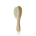 Soft goat hair baby hairbrush with natural beech wood handle for newborn scalp massage - Small Wool Brush