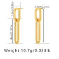Minimalist double layered oval link drop earrings in bright gold finish with measurements - Gold Long Double Oval Style (KE0663)