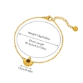 Detailed view of 18K gold plated chain bracelet with sunburst fan pendant and tiger eye stone - Sun Pattern Tiger Eye - Bracelet 07