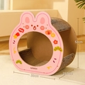 Griffoir pour chat en carton rose en forme de lapin, dimensions 50cm x 52cm - Style Lapin Rose Dessin Animé