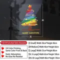 Christmas tree static window sticker size chart showing S to XXL dimensions for glass decor - Colorful Christmas Tree P-sd0164 / S Small