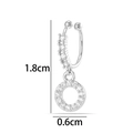 Clip d'oreille en argent avec pendentif anneau en zircon, hauteur 1,8cm et diamètre 0,6cm - Forme d'anneau (2624-8#) / Argent