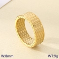 Anello vintage da 8mm in acciaio dorato con motivo a squame di pesce, peso 9g - US 7 / Oro