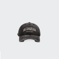 Gorra de béisbol de algodón gris oscuro lavado vintage con bordado - Ajustable / Gris Lavado