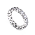 Elegance S925 sterling silver eternity ring featuring full circular 5A cubic zirconia stones - NE120267-Silver-White Zirconia
