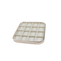 Beige 16-slot jewelry display tray with champagne gold metal frame for rings - 29.5x29.5cm 16-Grid Tray-Beige