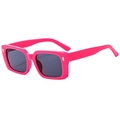 Retro hot pink square sunglasses for men and women with UV protection stylish design - Rose Red