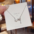Elegante collana in acciaio al titanio con ciondolo a farfalla in zircone e madreperla - Stile pendente a goccia con farfalla in madreperla (X456) / Argento