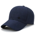 Classic dark blue outdoor baseball cap for men featuring durable textured fabric - Navy Blue