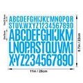 Blue vinyl alphabet and number stickers set in 1 and 2 inch sizes for DIY crafts - Blue