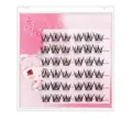 Self-adhesive cluster eyelashes 'M-Curl' style with 6 rows of reusable black fibers - Glue-Free Small Curl
