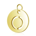 Pendentif circulaire évidé en acier inoxydable doré poli pour la création de bijoux - Or Style Creux O (T514G-O)