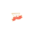 Broche avion en papier en alliage avec ruban rouge et texte 'FLY TO YOU' en émail - Style Avion en Papier (XZ4106)