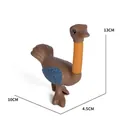 Brown ostrich pop tube toy with orange stretchable neck and blue wings in 13cm height - Ostrich