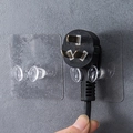 Gancho adhesivo transparente para organizar enchufes y cables en la pared - Gancho de Enchufe de Alimentación / Transparente