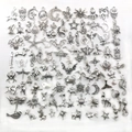 Various vintage silver alloy charms for DIY jewelry making including owl and star shapes - M289-Mixed Antique Silver-100pcs