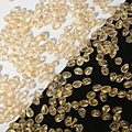 Golden tulip petal glass beads with amber glitter for DIY jewelry making accessories - Transparent Gold Glitter