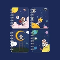 Set of four A7 mini spiral notebooks with colorful cartoon space astronaut covers - Space Baby