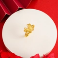 Elegant gold butterfly ring for women with a polished finish on a red floral display - Butterfly Shape Style (J2248)