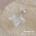 Star-shaped glass Christmas ornament with snow texture inside, 8.5cm size - Snowflake Star (1 Piece)