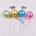 Detail of four 18cm colorful lollipop Christmas ornaments with glitter and satin bows - Set 22 (Glitter Bow Lollipop 18cm - 4pcs)