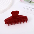 Elegant deep red glitter hair claw clip in a large size with a sophisticated finish - Red