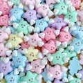 Mini pastel resin stars with wings and smiley faces for DIY jewelry and nail art crafts - 02# Winged Star Small