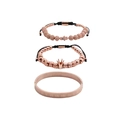 Men's rose gold set with Roman numeral cuff and beaded bracelets featuring Hamsa hand charm - Three-Piece Set / Rose Gold