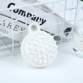 White silicone scalp massager brush with round handle for deep cleaning and relaxation - Japanese Style White (Nude)