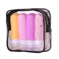 Giallo Latte Rosa Sakura Rosa Set di 4 con Borsa a Cerniera Nera