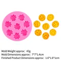 Pink silicone mold with 7 mini cheese cavities for chocolate and baking crafts - 5#B1145 Cheese Holes / Pink