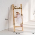 Pink wooden Christmas angel ladder with Xmas topper and glitter star ornament - White Angel Girl Ladder