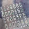 Holographic Chinese traditional window and lotus pattern nail art stickers style M-627 - M627 Holographic Chinese Window