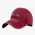 Vintage burgundy baseball cap with embroidered bad hair day slogan on soft cotton - Adjustable / Wine Red (Bad Hair Day)