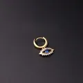 Gold evil eye huggie earring with micro-pave blue zircon and white crystals - Exquisite Evil Eye Style (14#)