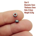 Macro shot of a 5mm metallic spacer bead for DIY jewelry making with exact dimensions - 5# (5x3mm)