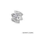 Macro shot of a 4.0mm x 6.0mm silver plated jewelry charm with marquise cubic zirconia - Pentagram Style (VZ422) / 4*6mm / White Gold