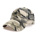 Jungle camouflage baseball cap featuring star wing embroidery and U.S. ARMY lettering - Adjustable / Round Star Wings - Camouflage