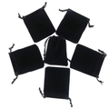 Set di sei sacchetti in velluto nero con coulisse per portachiavi ricordo animali - Sacchetto di Velluto Nero