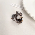 Ink marble pattern small acrylic hair claw clip for women side hair styling - Style S (3.2CM/Dark Brown Tortoiseshell)
