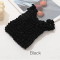 Chic black popcorn texture bubble stretch handbag with unique pleated pattern finish - Black