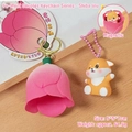 Portachiavi magnetico Shiba Inu tulipano rosa con design floreale creativo in 3D - Shiba Inu in Tulipano