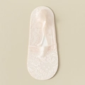 Calcetines invisibles de encaje beige con diseño floral calado para mujer suave - Embalaje Simple / Rosa