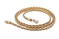 Collar de cadena trenzada dorada para hombre estilo hip hop con brillo metálico y cierre - 2.4mmx55.6cm / Dorado
