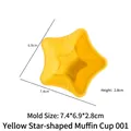 Star-shaped yellow silicone muffin cup with wavy edges for non-stick baking needs - Star-Yellow