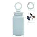 Light blue matte magnetic water bottle with ring handle and MagSafe booster ring accessory - 650ml / Cyan White