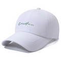 Weiße schnelltrocknende Baseballkappe mit grüner Consonance-Stickerei für Outdoor-Sport - Verstellbar / Weiß