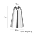 Beccuccio per decorazione torte in acciaio inox 25mm, punta a stella 4x2,5cm - Pois Beige