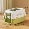 Avocado green pet carrier for small dogs and cats, M size with top skylight and metal door - Skylight Style M Size Under 10 lbs / Avocado Green