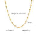 Detail view of gold cross chain necklace showing 40.5cm length and 6.3g weight specs - Gold Cross Necklace (HC-N40297)